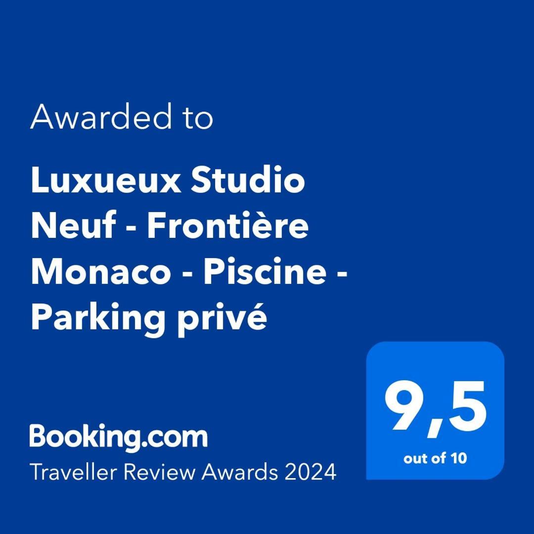 Luxueux Studio Neuf - Frontiere Monaco - Piscine - Parking Prive Exteriör bild